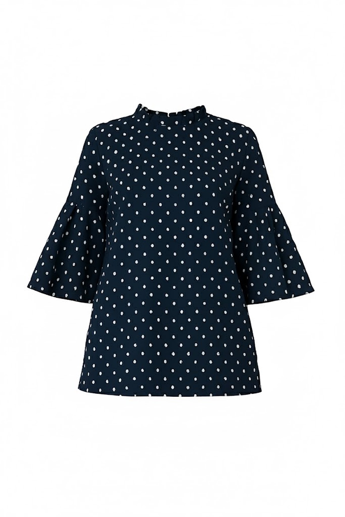 Áo viền cổ tròn tay xòe